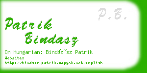 patrik bindasz business card